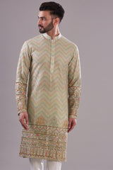 Blueish- beige royal embrodried kurta - kasbahmen