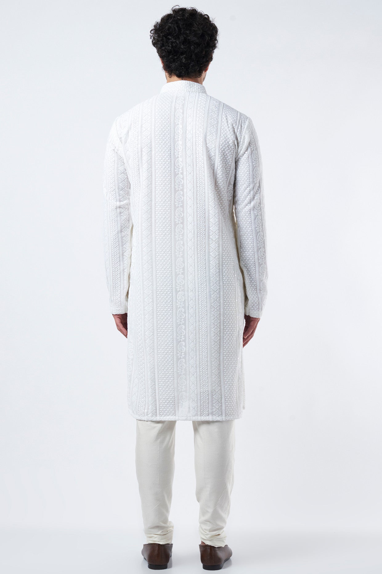 White Georgette Kurta - kasbahmen