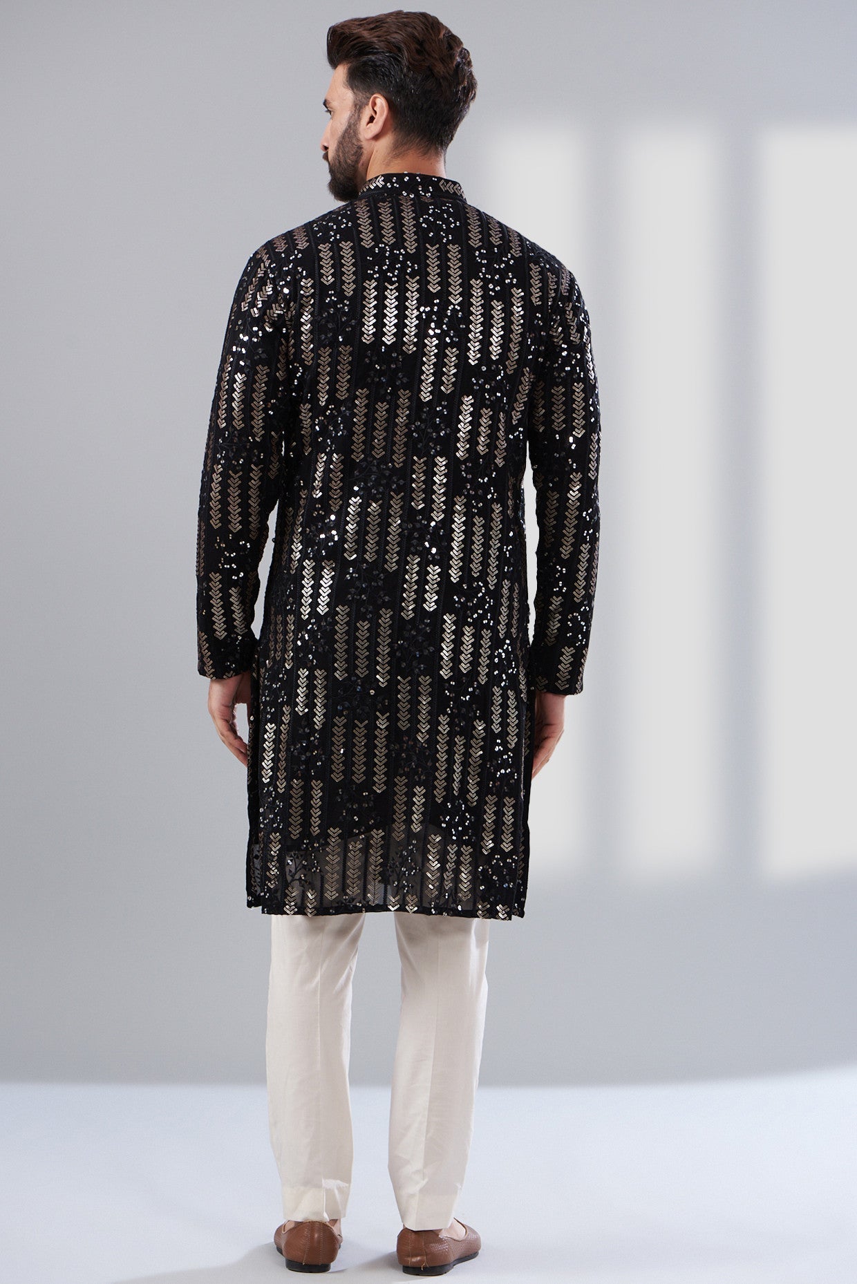 Black sequenced kurta - kasbahmen