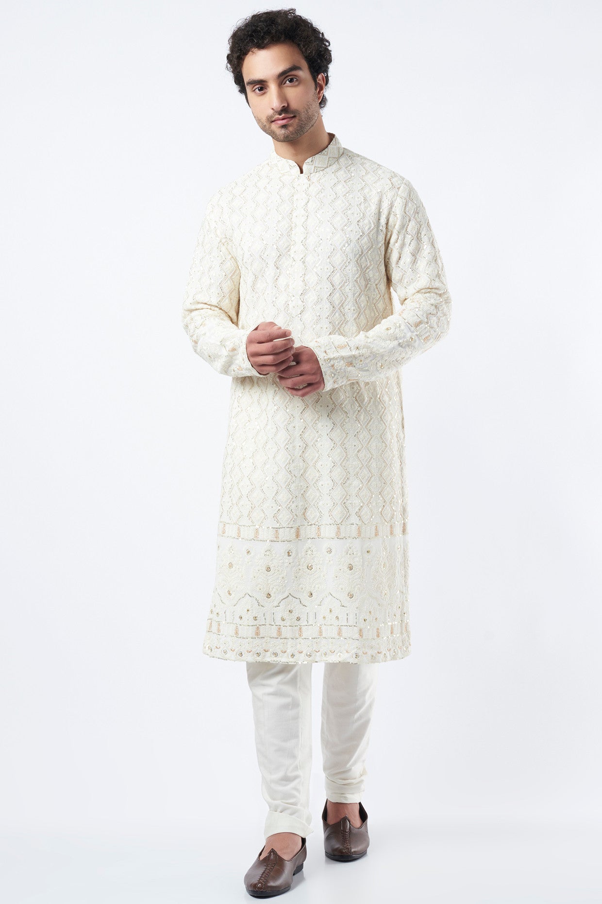 White Georgette Kurta - kasbahmen