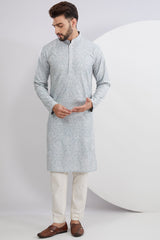 Sierra Blue Embroidered Kurta - kasbahmen