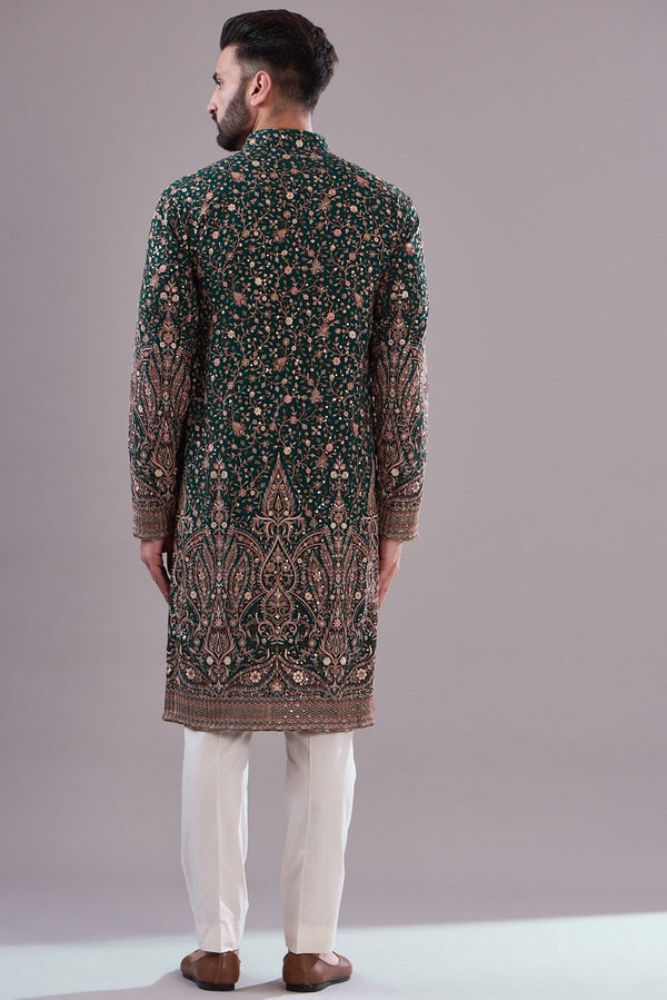 Formal black embrodried kurta - kasbahmen