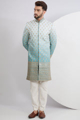 Classic ombre shaded Embroidered Sherwani - kasbahmen