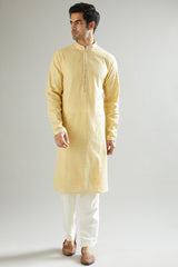 Yellow Embroidered Kurta - kasbahmen