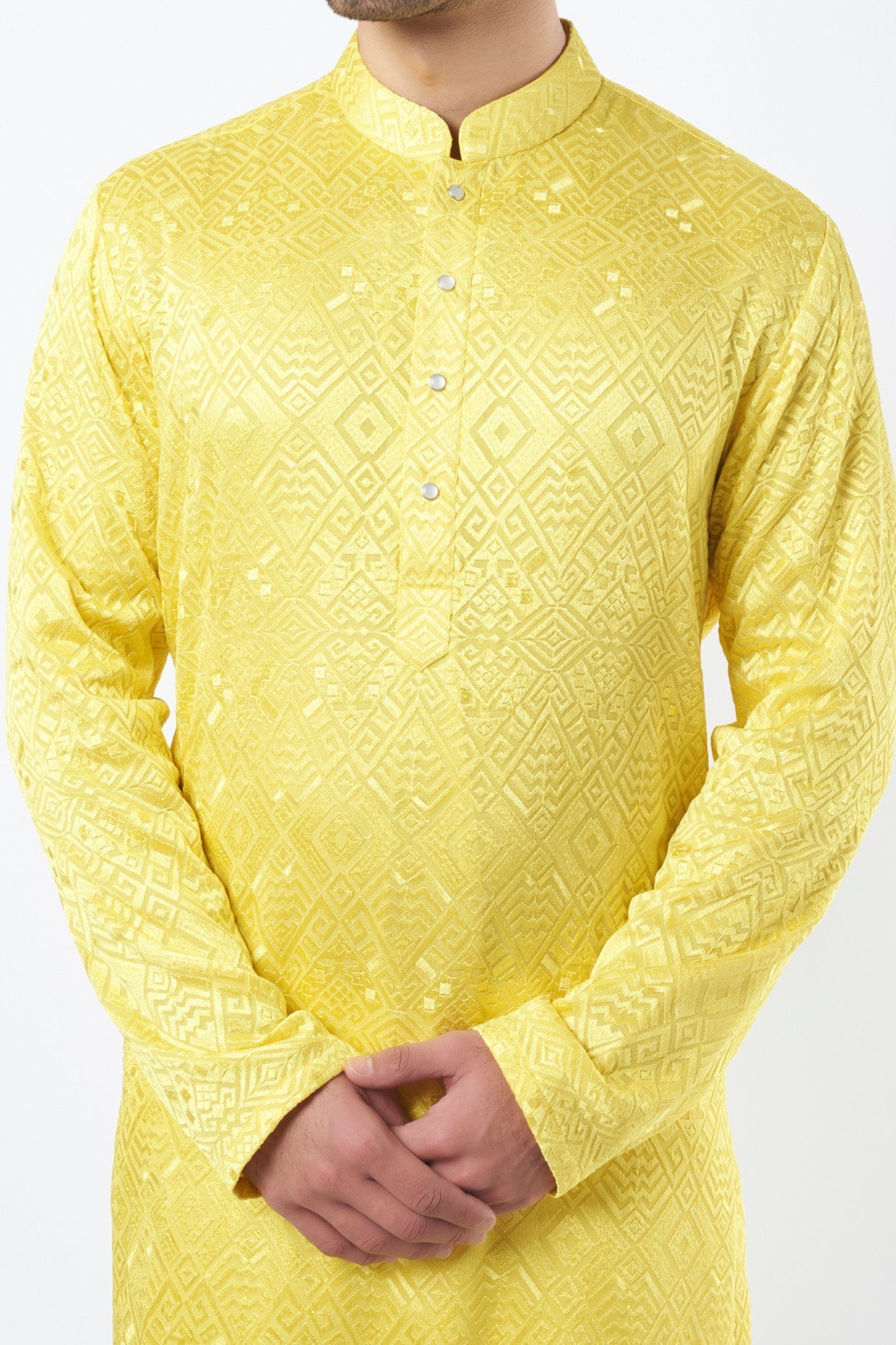 Neon Yellow Georgette Kurta - kasbahmen