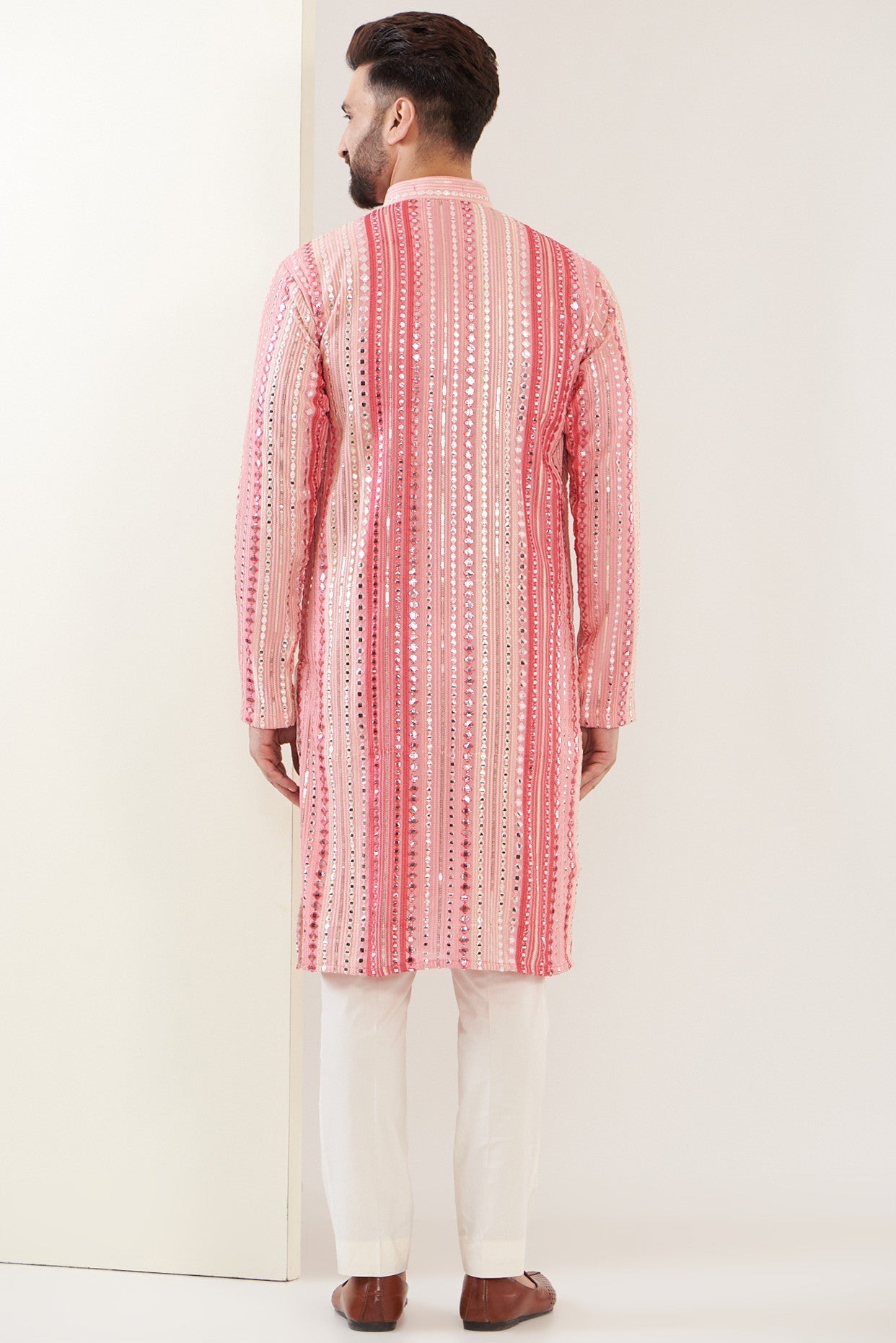 Dark Pink Mirror work kurta - kasbahmen