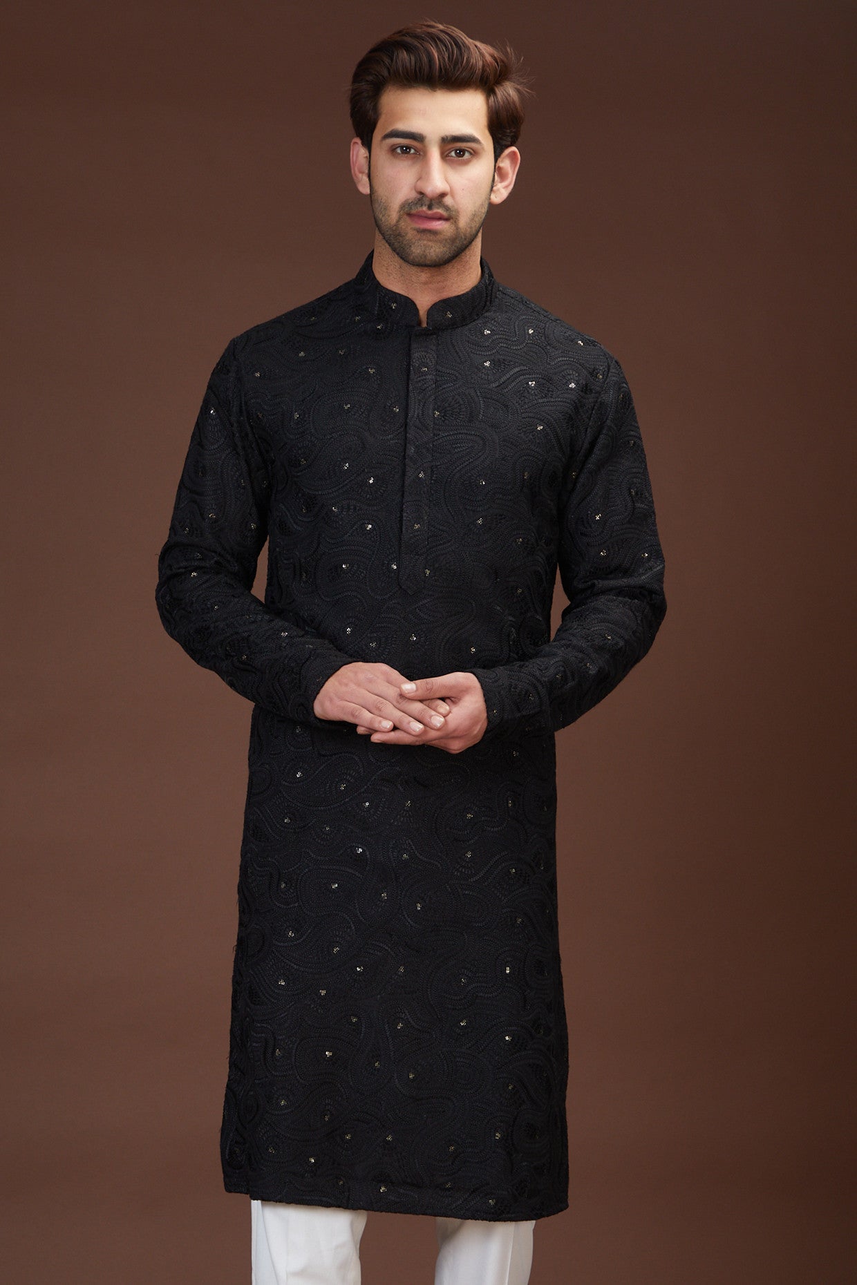 Black chikankari kurta - kasbahmen