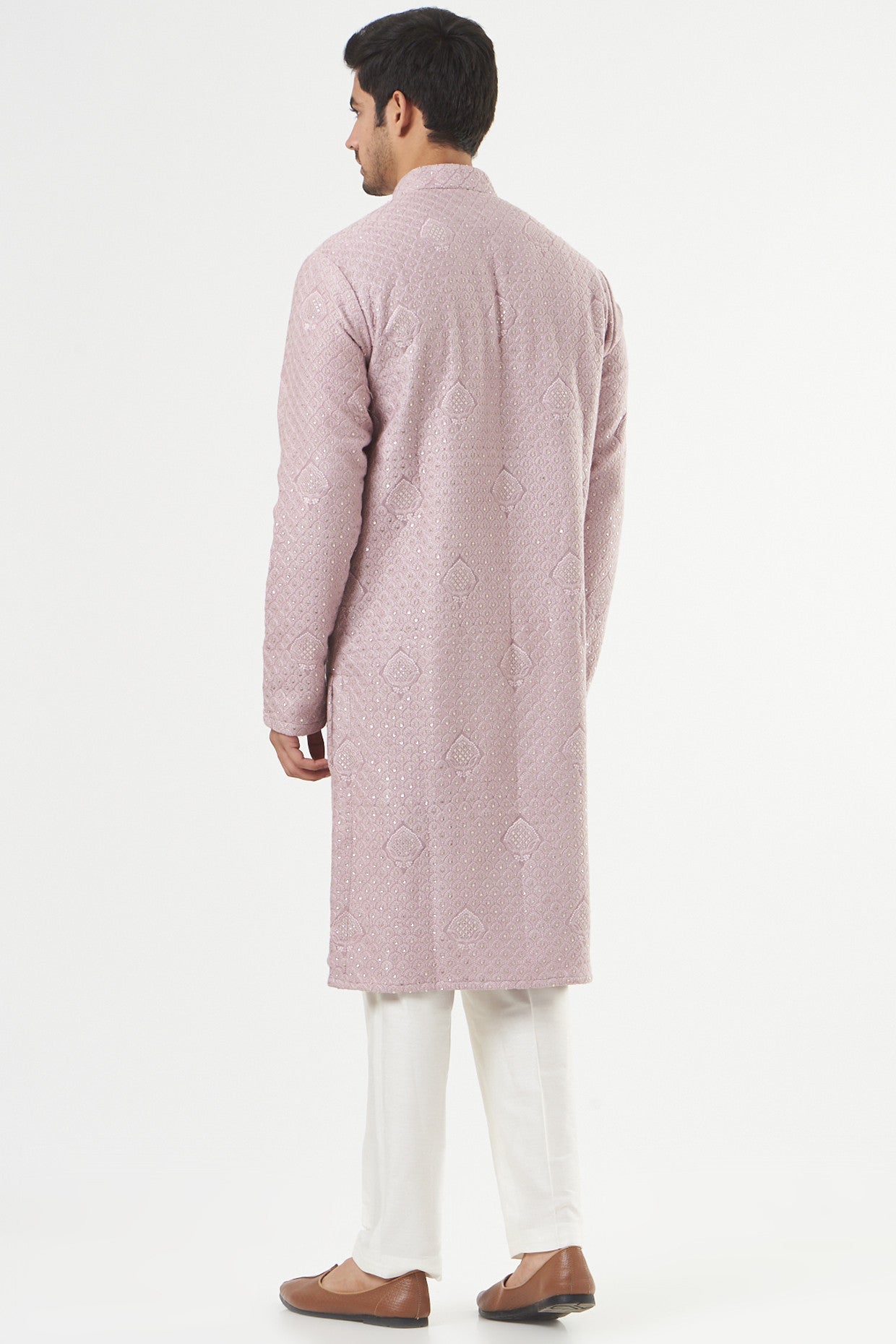 Light Lavender Chikankari Kurta - kasbahmen