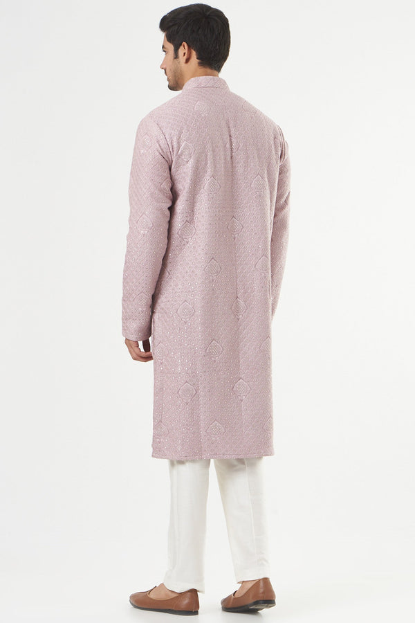 Light Lavender Chikankari Kurta