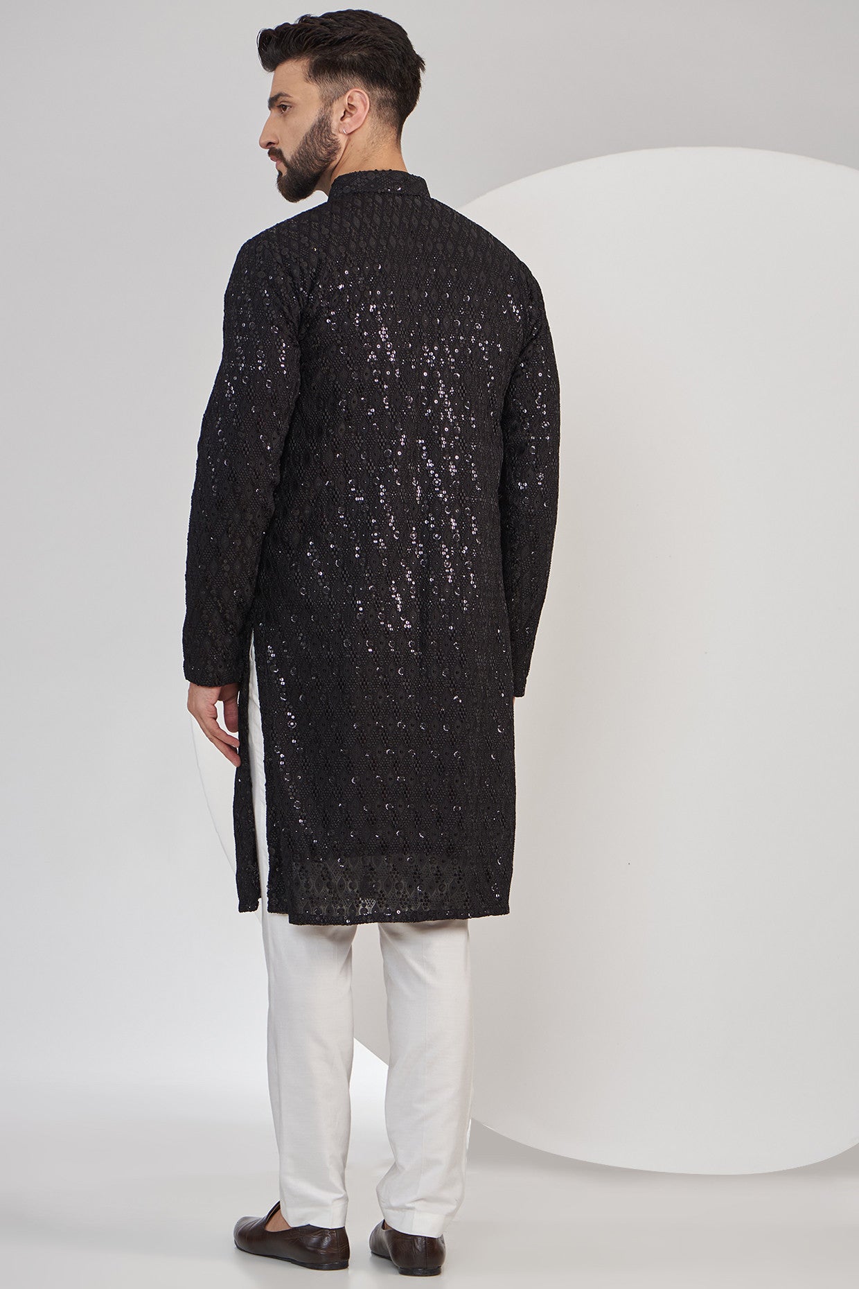 Black Chikankari Kurta - kasbahmen