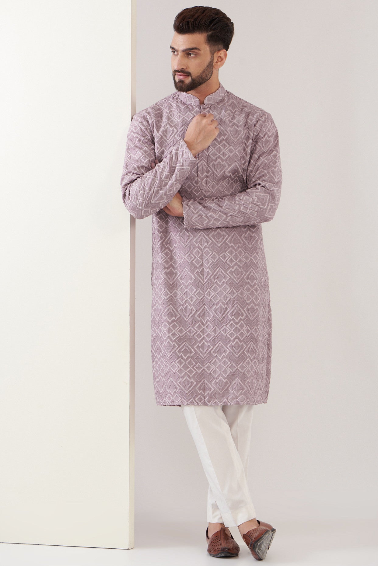 Lilac sequenced kurta - kasbahmen