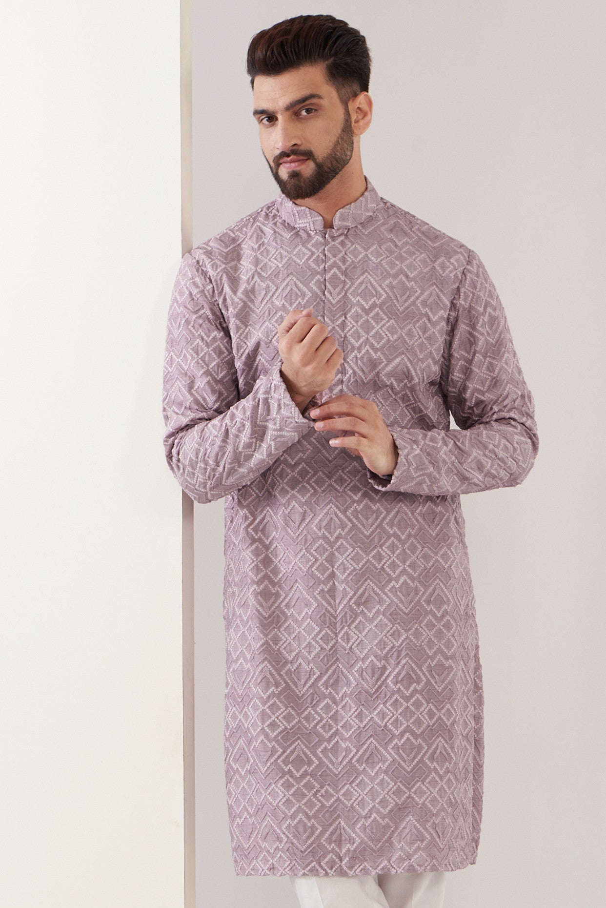 Lilac sequenced kurta - kasbahmen