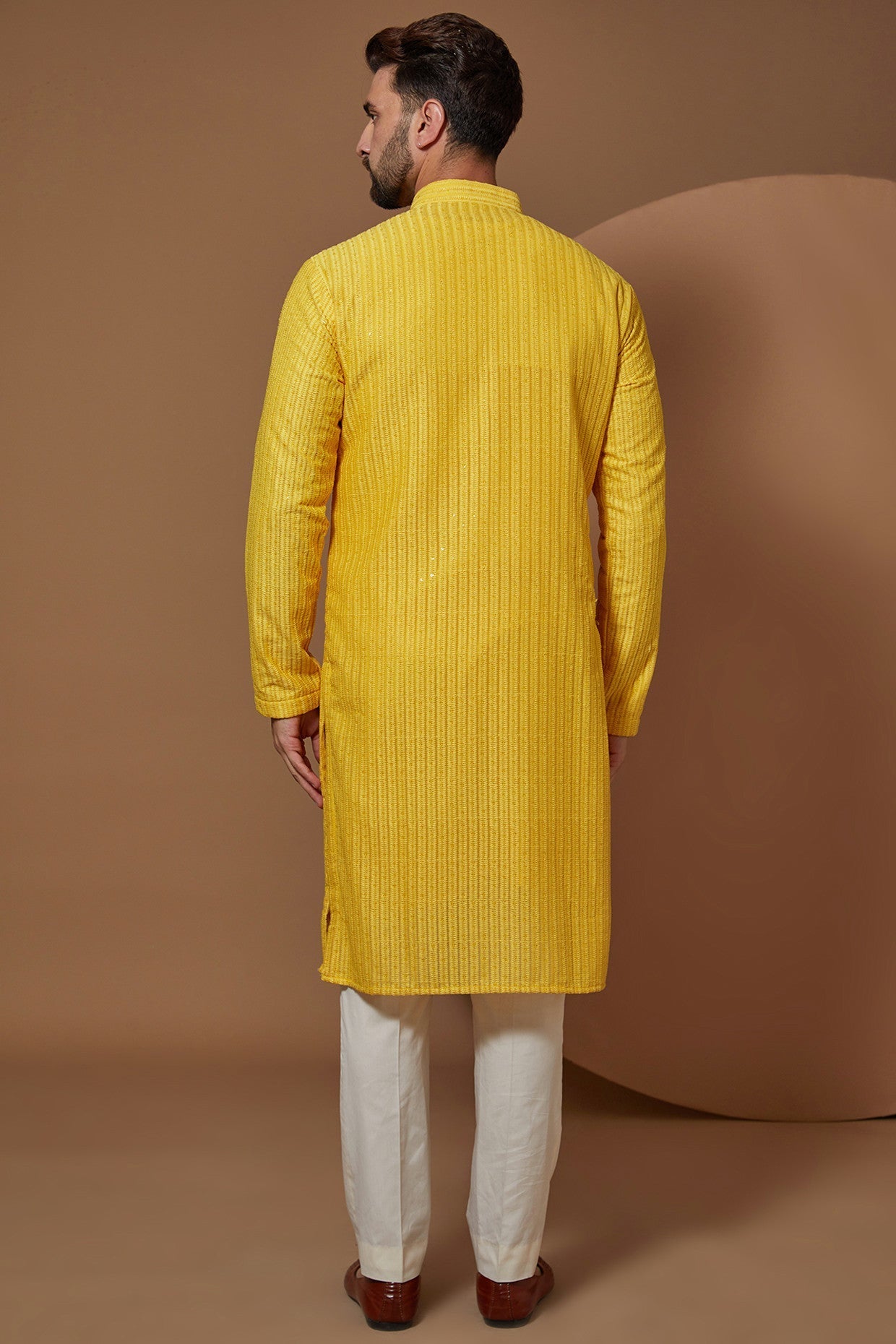 Yellow Chikankari Kurta - kasbahmen