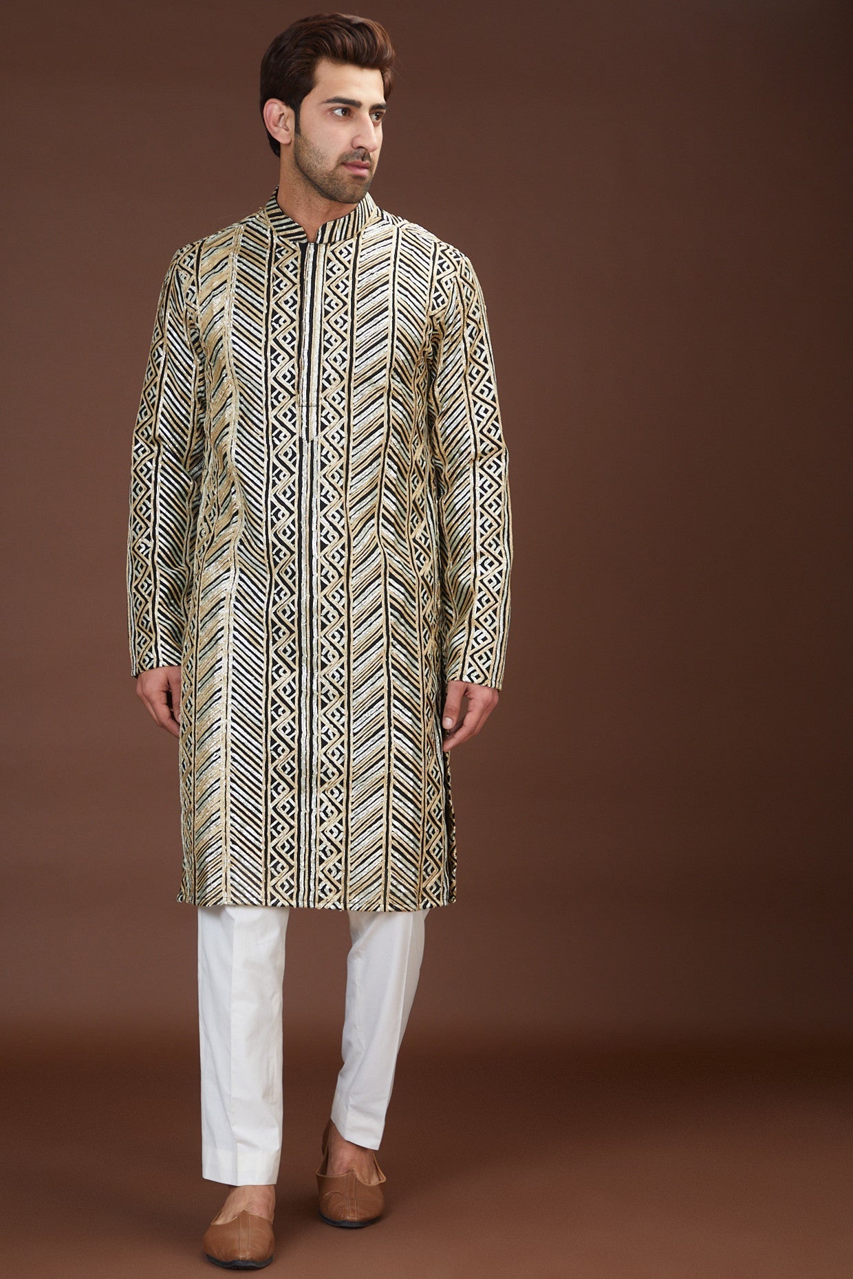 Black-golden embrodried kurta - kasbahmen