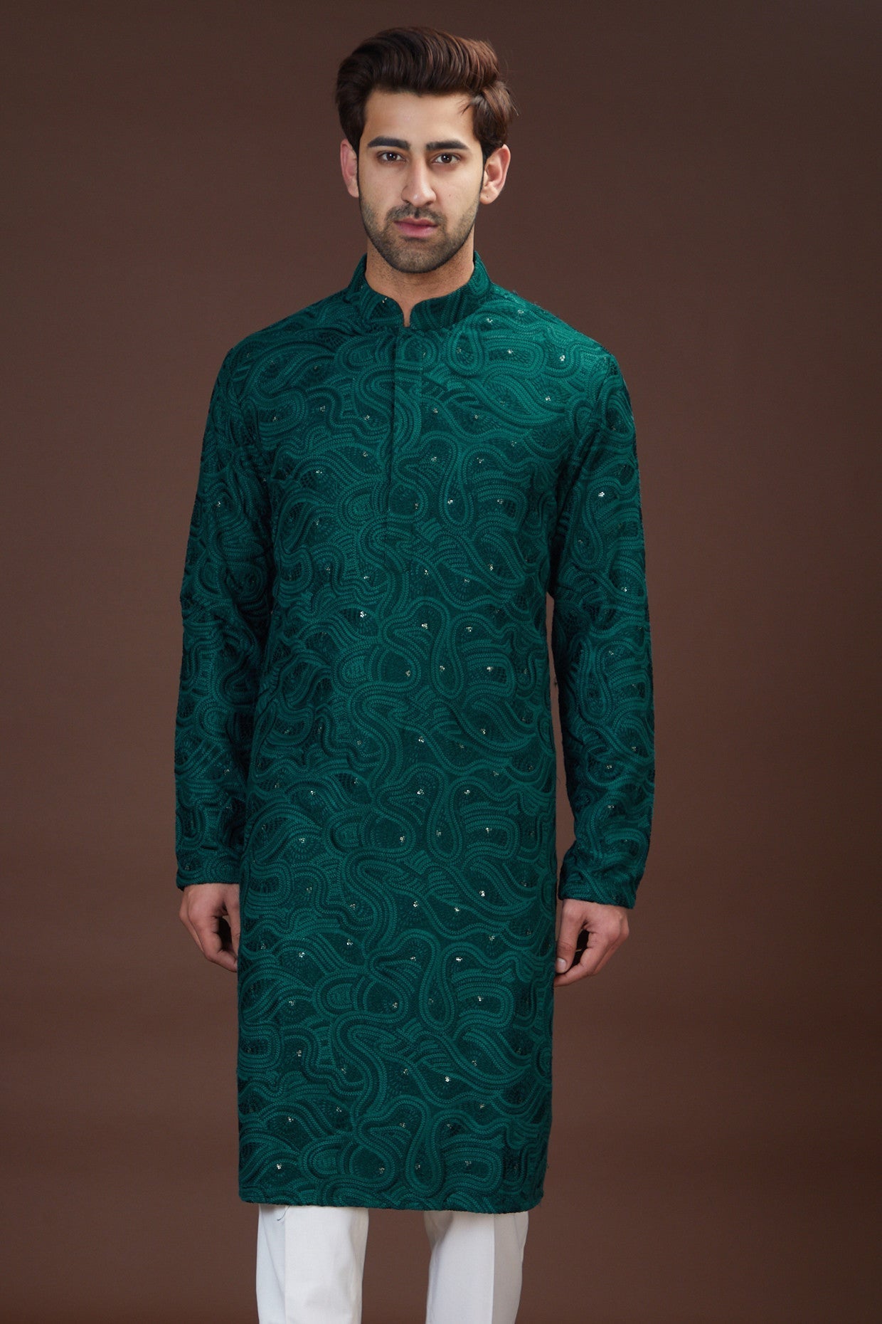 Formal bottle green kurta - kasbahmen