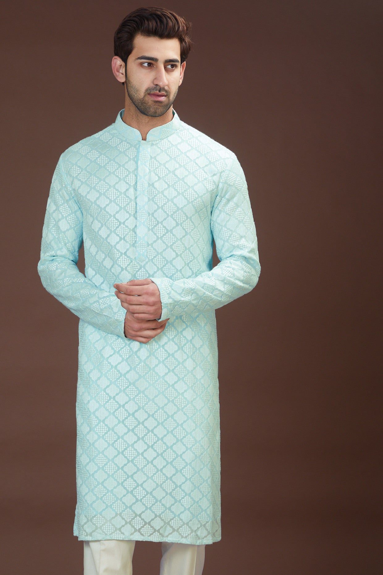 Pastel chikankari kurta - kasbahmen