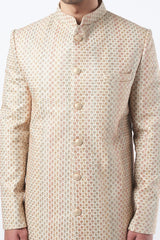 Beige Embroidered Sherwani