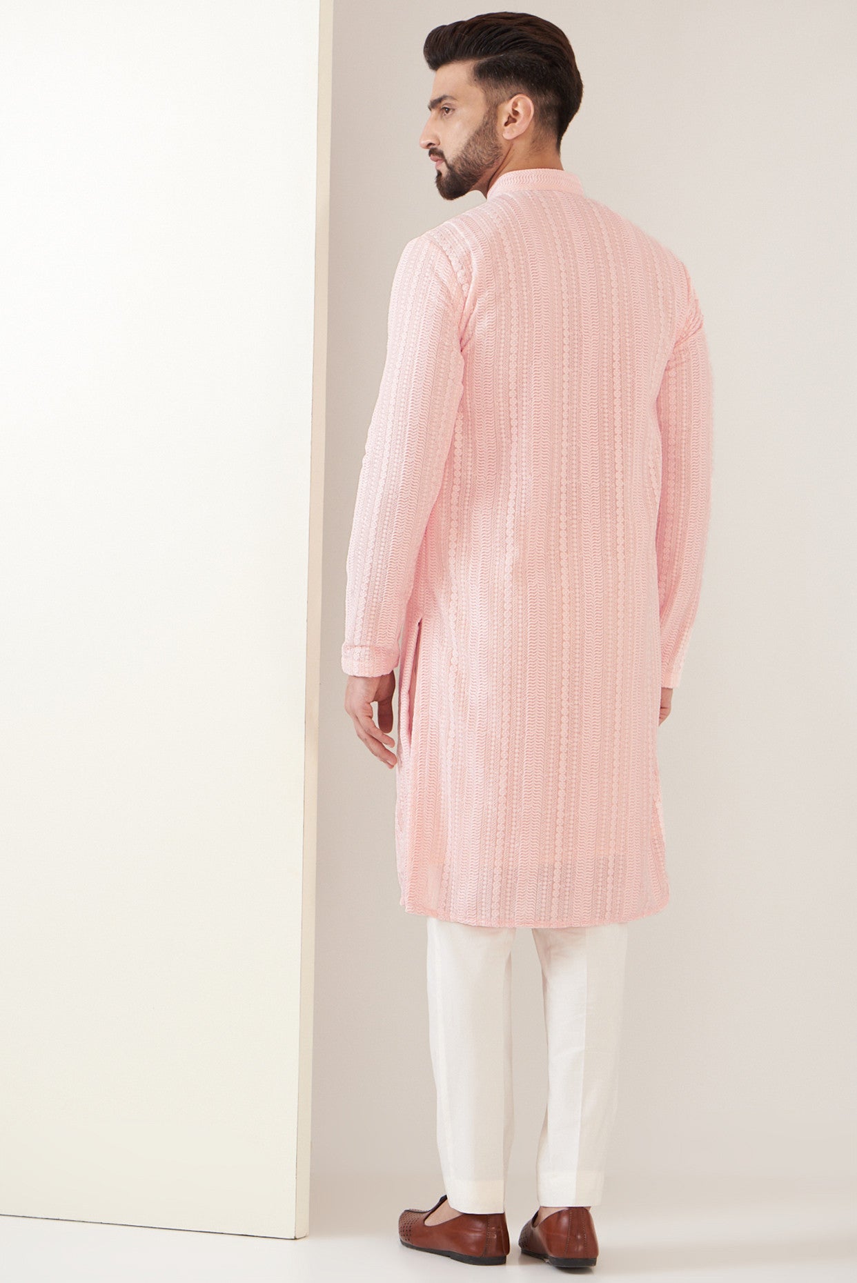 Pink chikankari kurta - kasbahmen