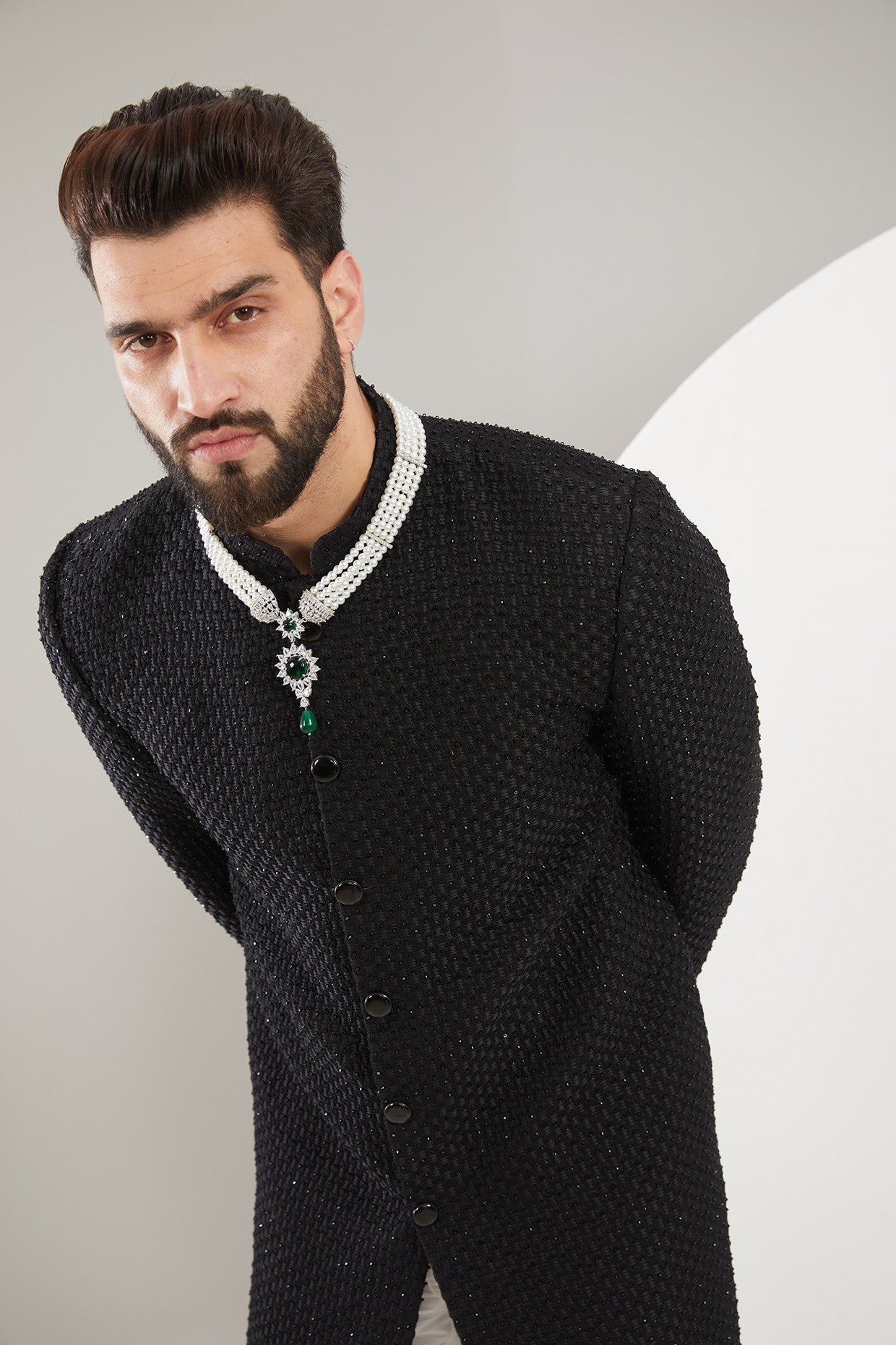 Black Cut-dana Sherwani - kasbahmen