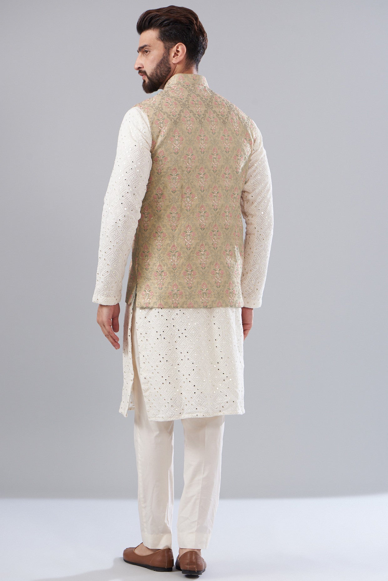 Kashmiri Embroidered Nehru Jacket - kasbahmen