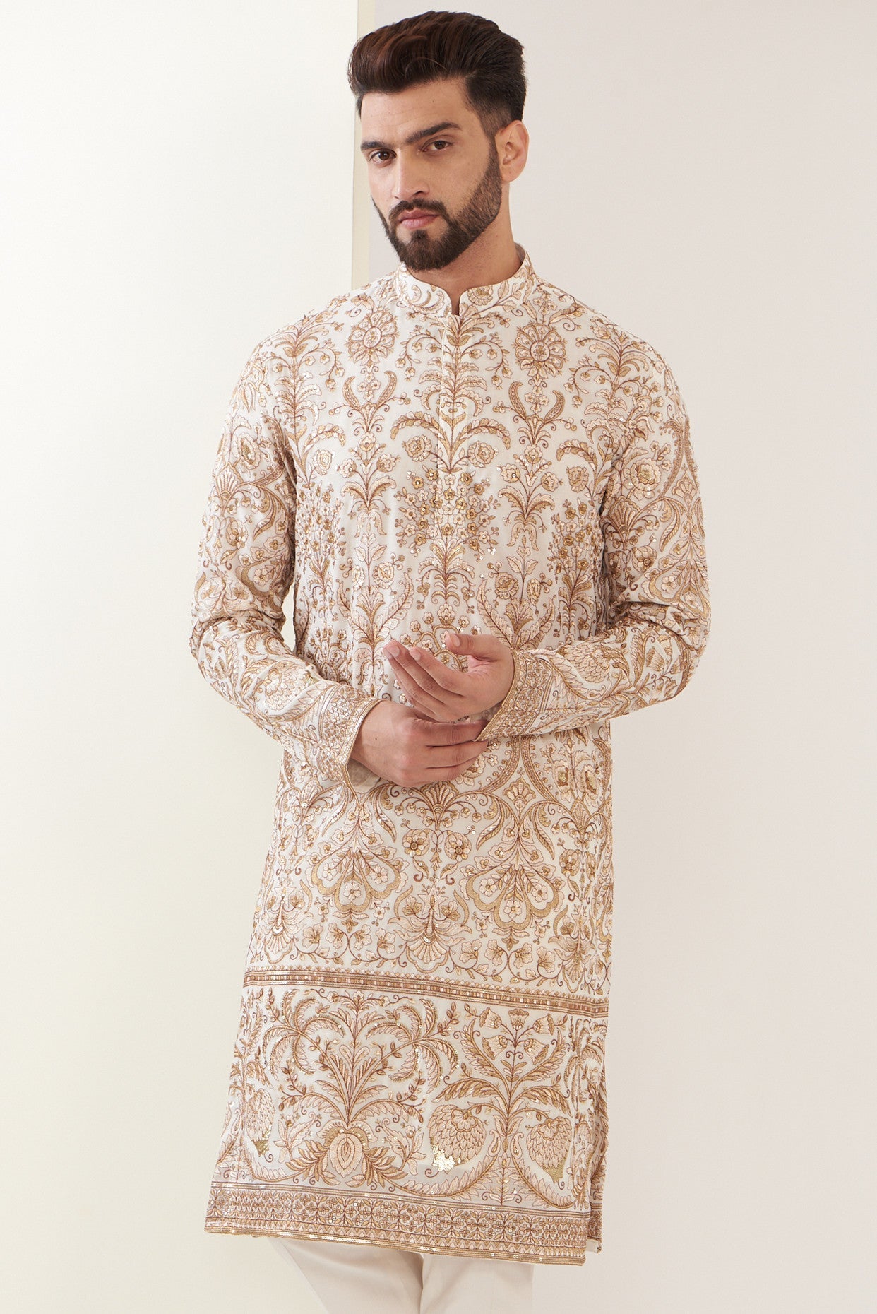 White embrodried kurta - kasbahmen