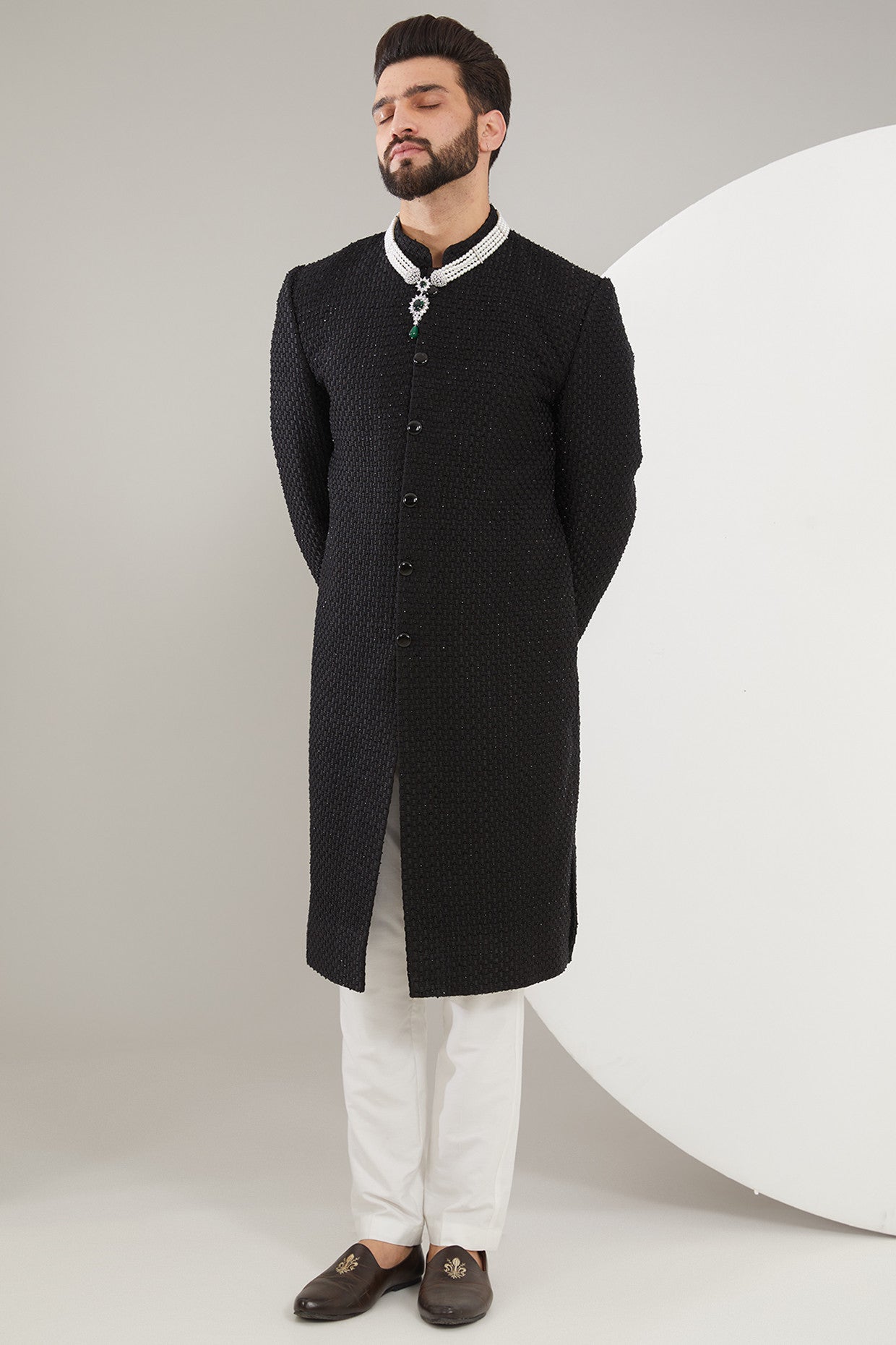 Black Cut-dana Sherwani - kasbahmen