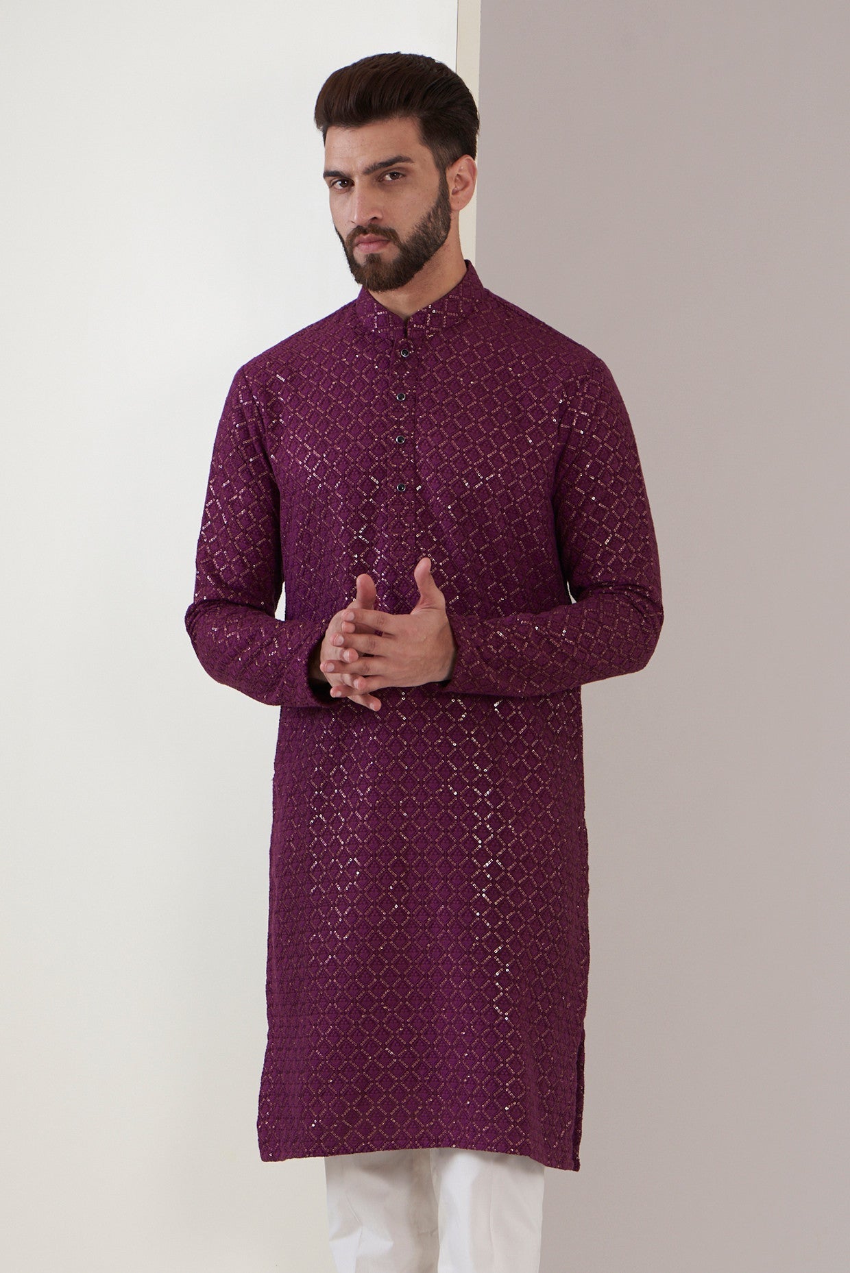 Maroon sequence kurta - kasbahmen