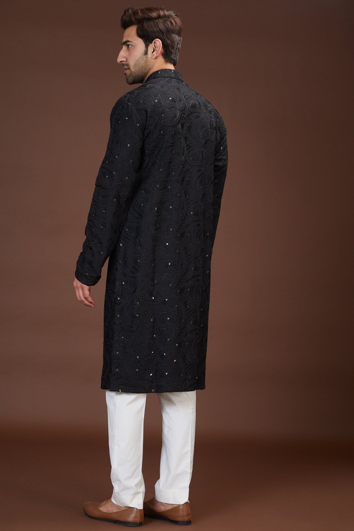 Black chikankari kurta - kasbahmen