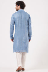 Blue Hand Embroidered Kurta