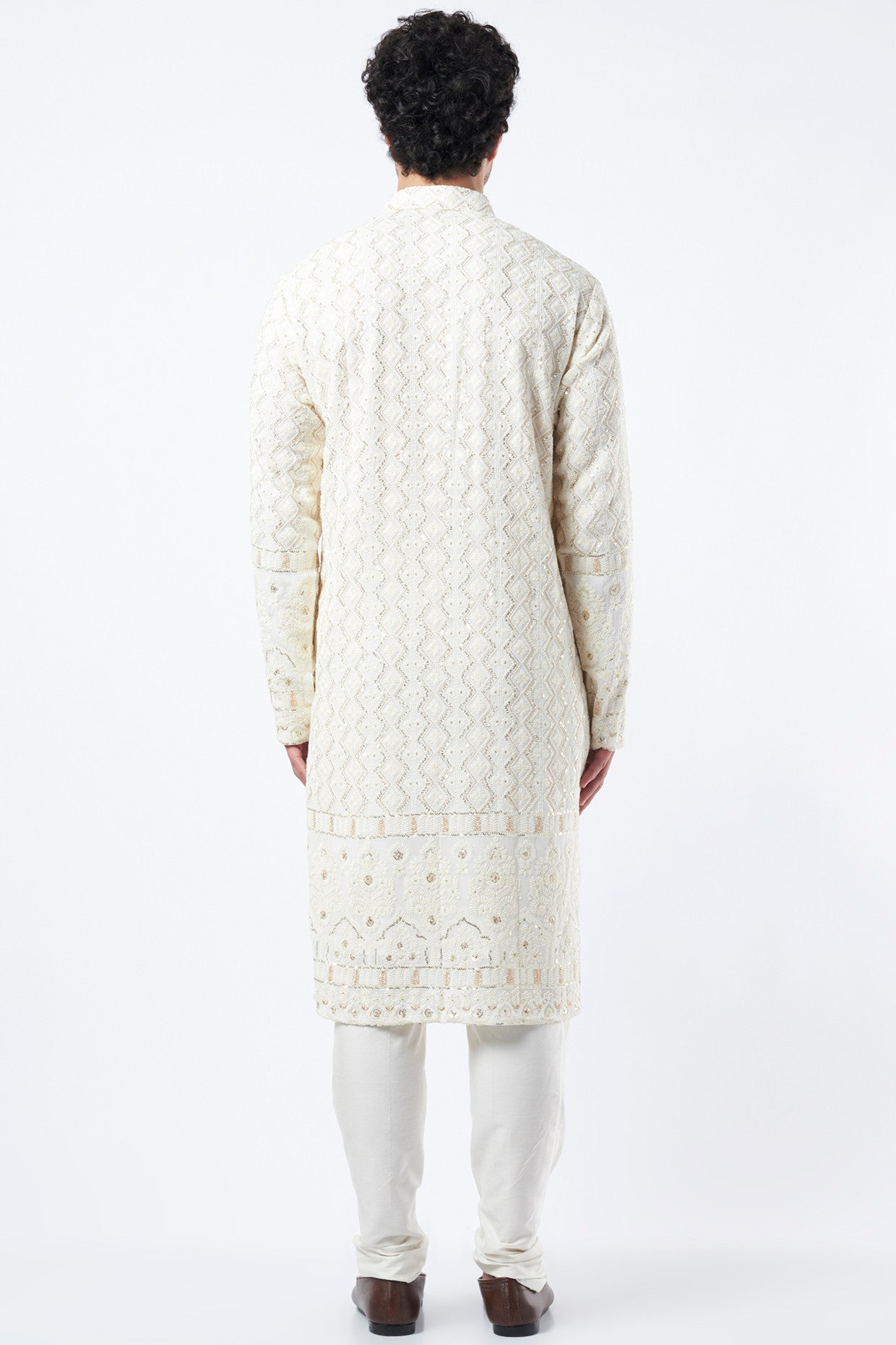 White Georgette Kurta - kasbahmen