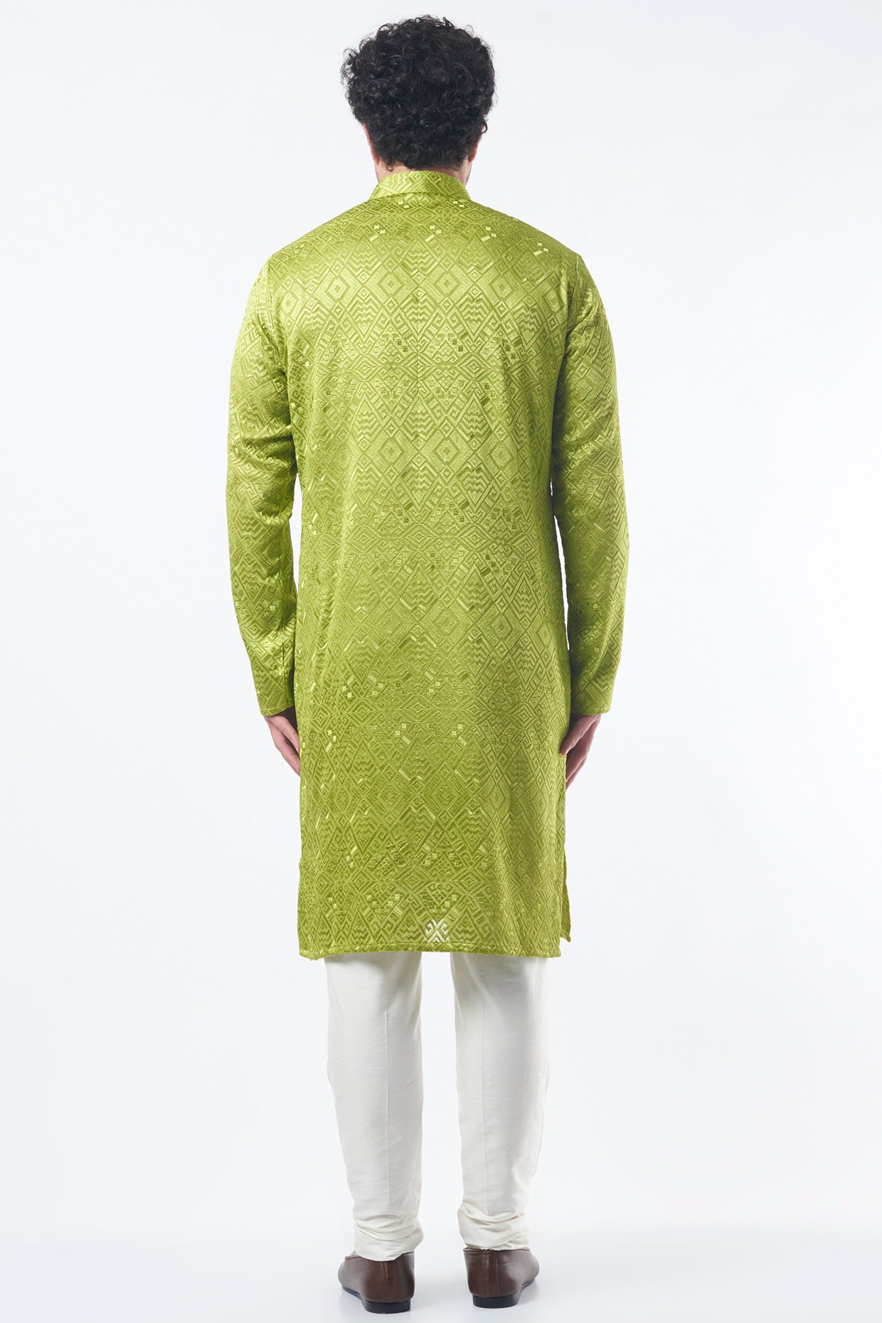 Green Embroidered Kurta - kasbahmen