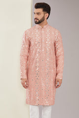 Signature Peach Mirrorwork Kurta