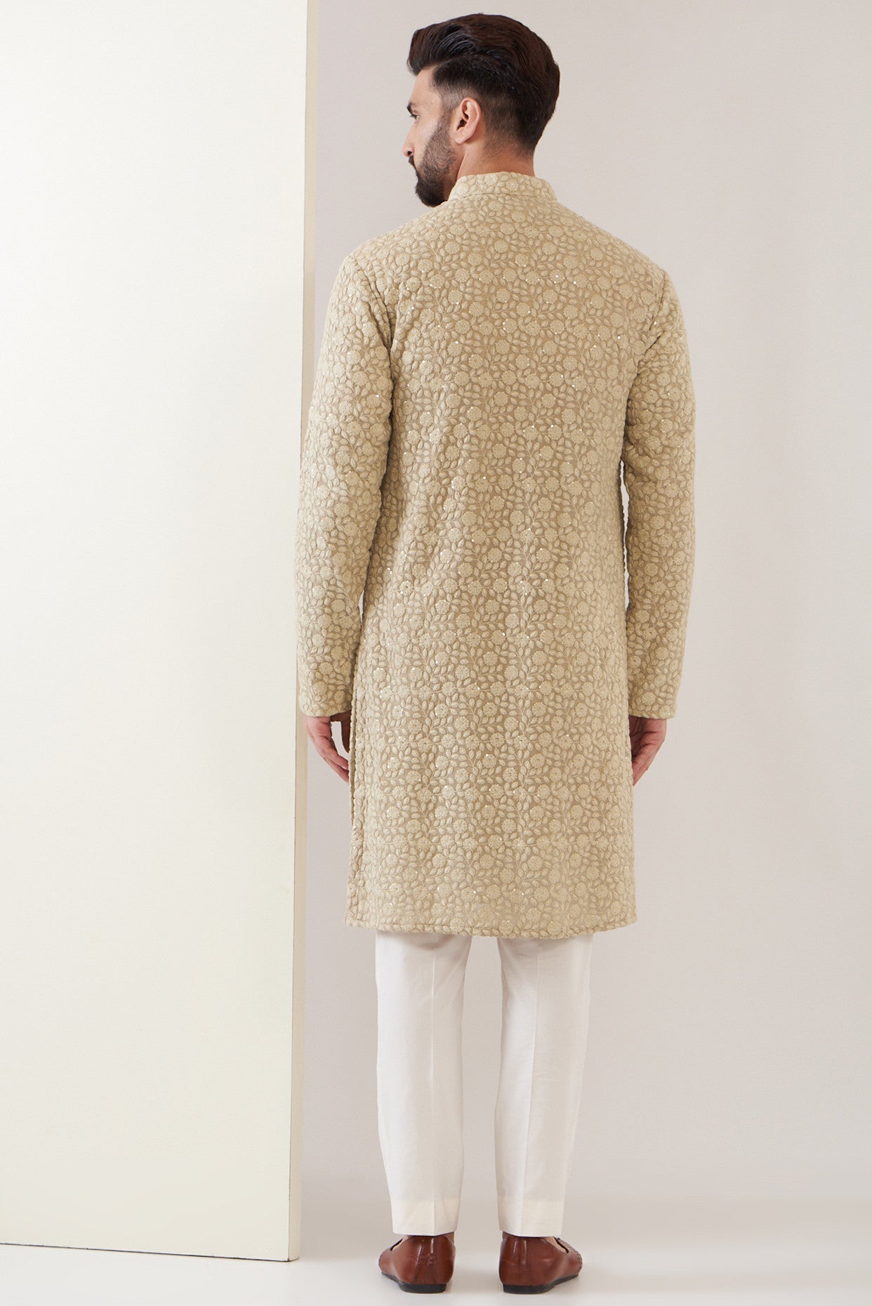 Dust Brown Chikankari kurta - kasbahmen