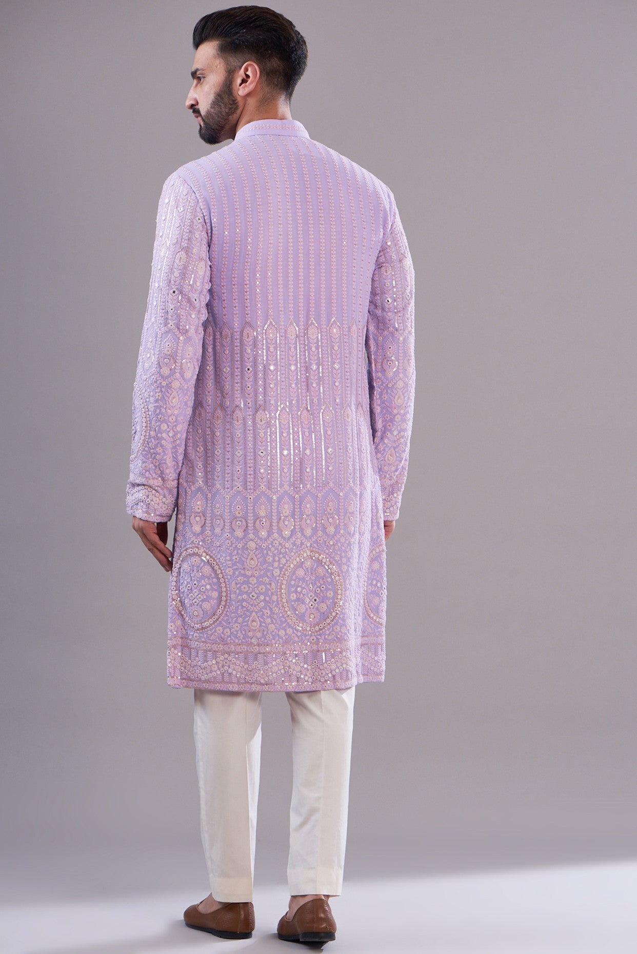 lavender embrodried kurta - kasbahmen