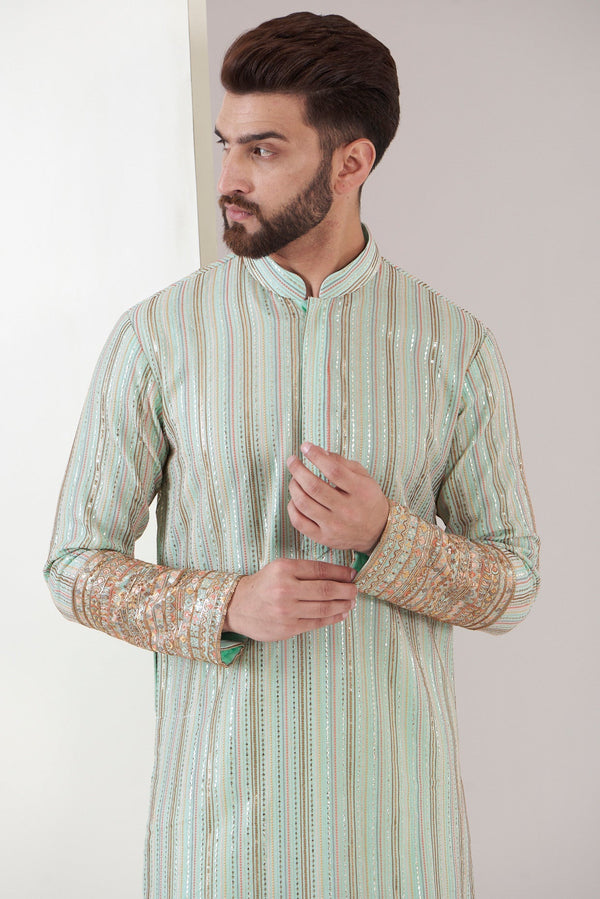 Blue embroidered kurta - kasbahmen