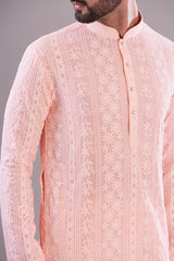 Pastel powder pink kurta - kasbahmen