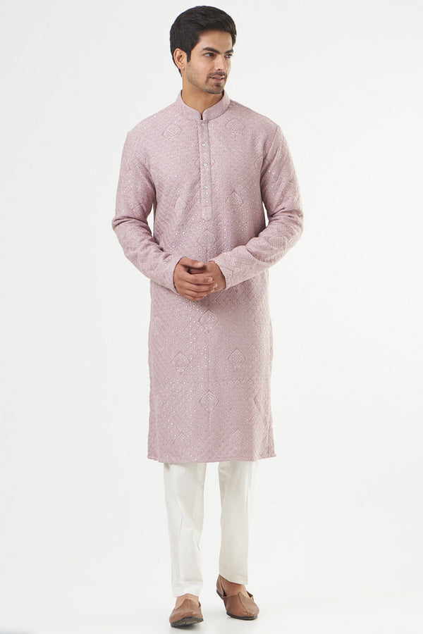 Light Lavender Chikankari Kurta