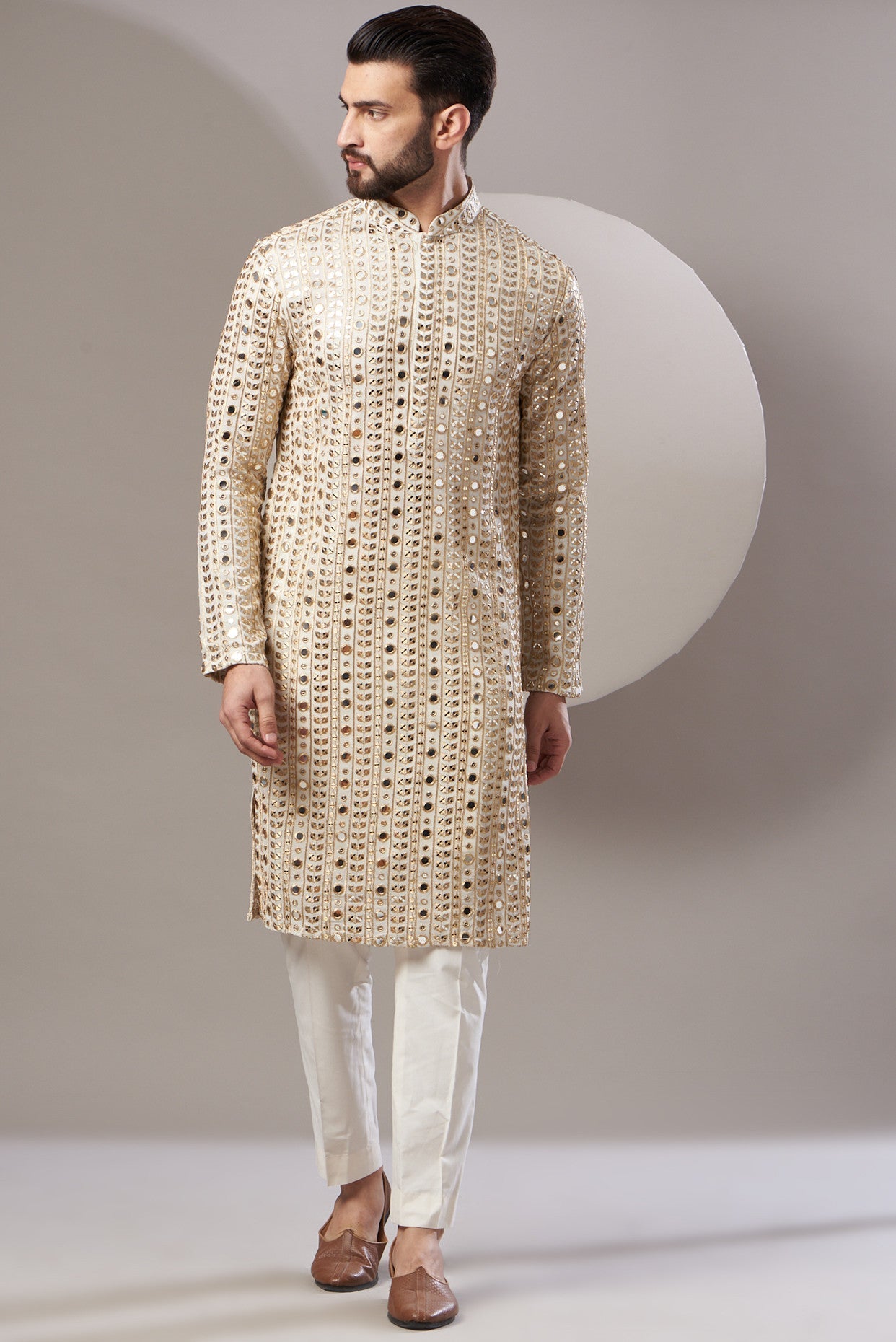 Formal embrodried zari work kurta - kasbahmen