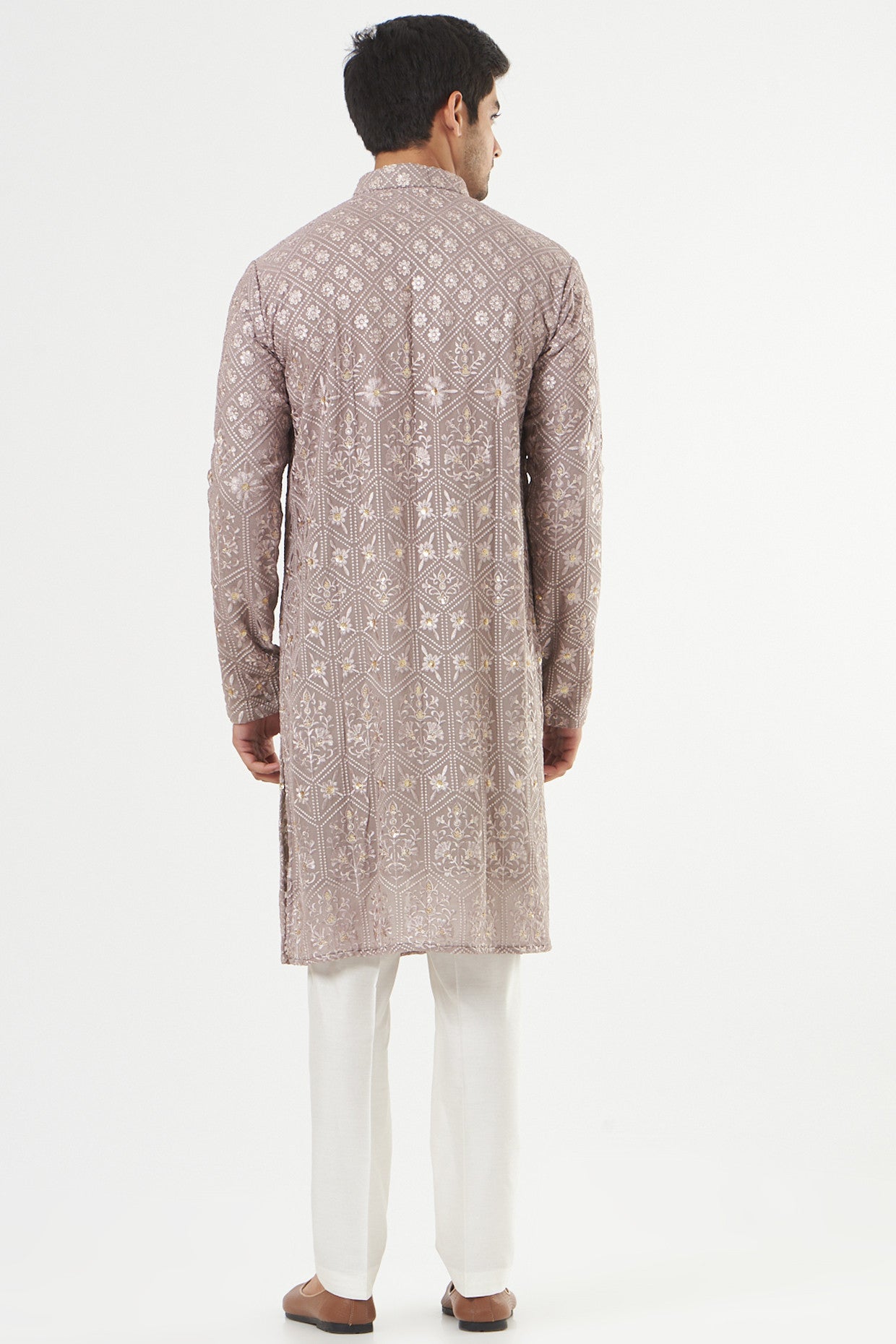 Purple Embroidered Kurta - kasbahmen