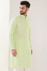 Green chikankari kurta