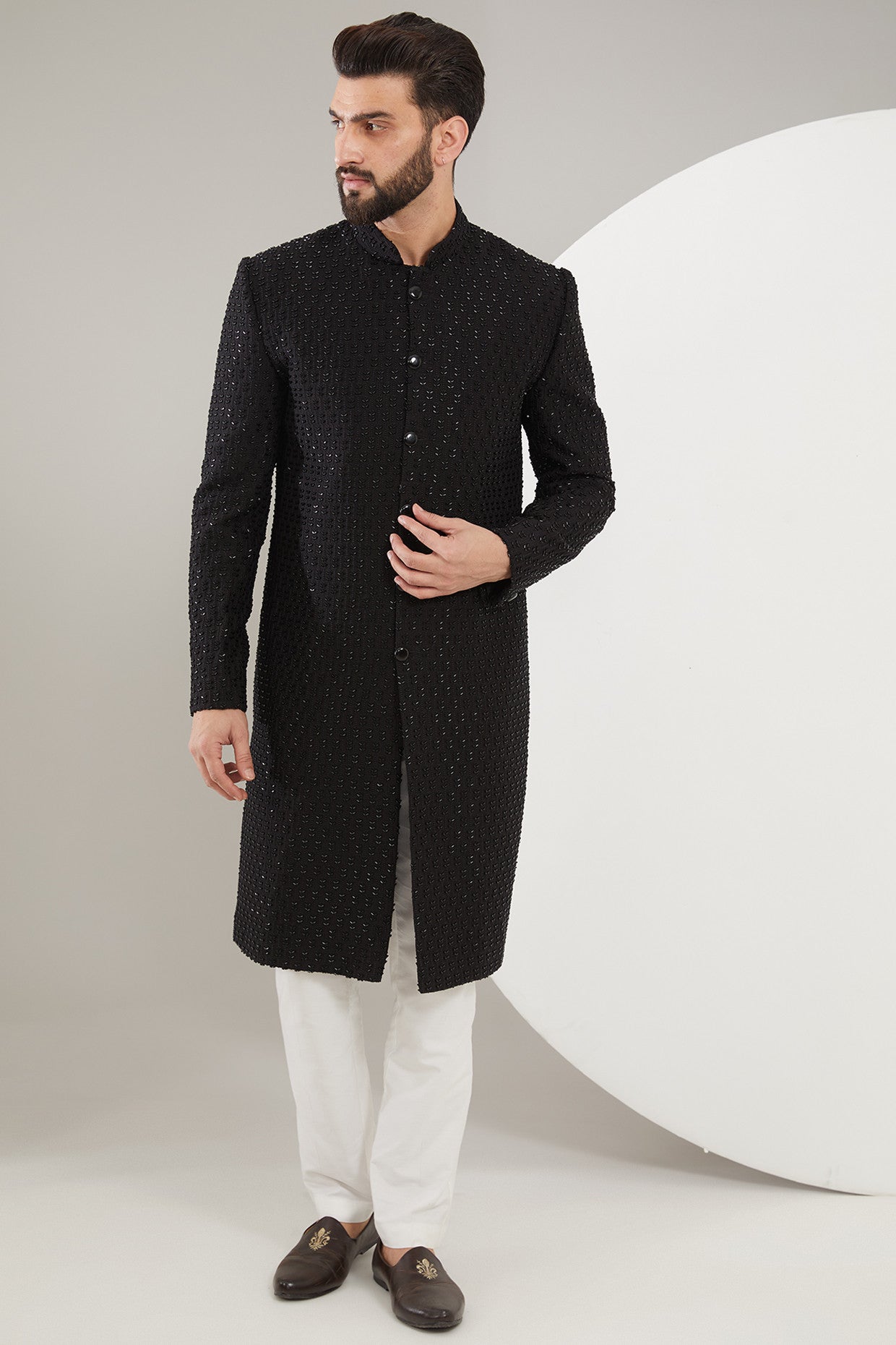 Black Cut-dana Sherwani - kasbahmen