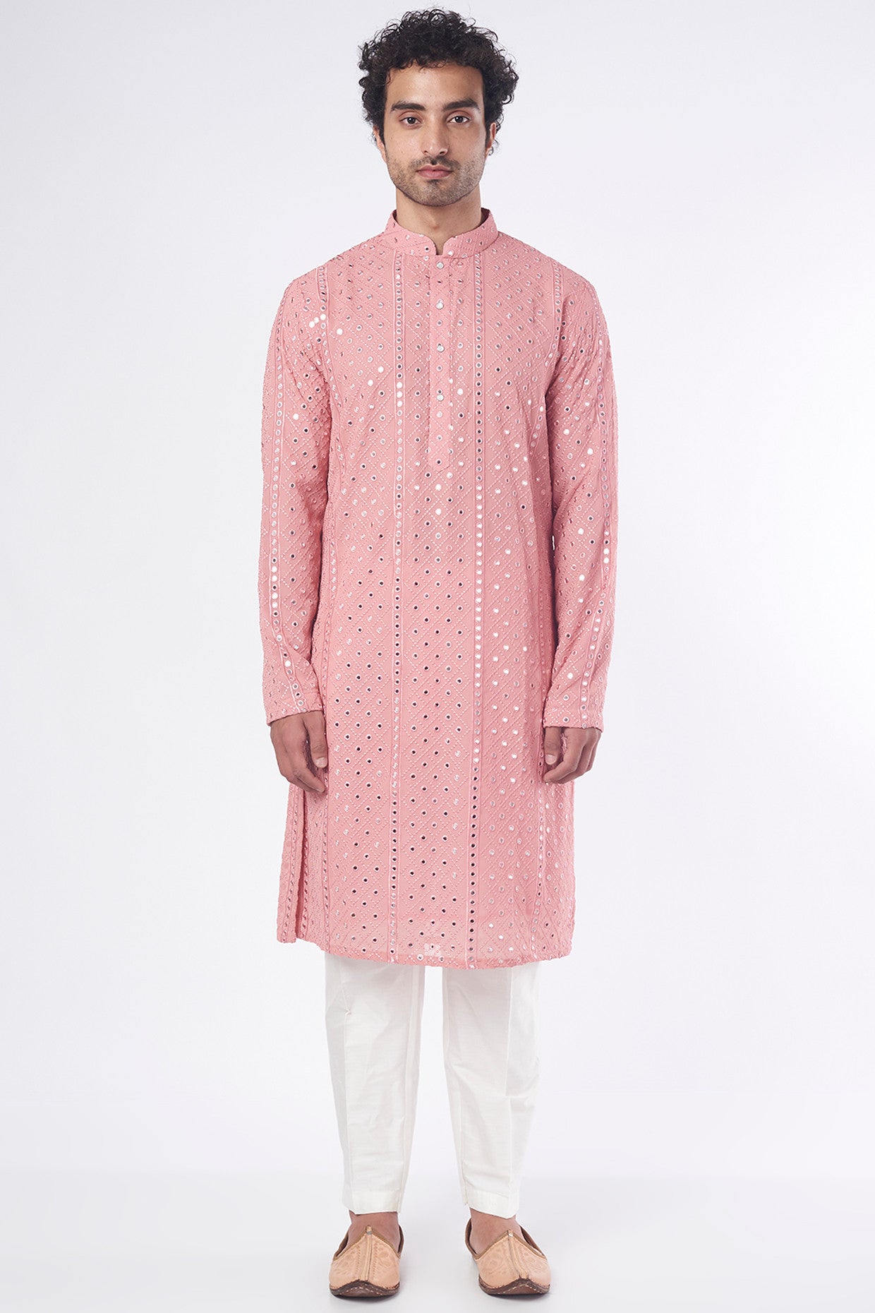 Pink Embroidered Kurta - kasbahmen