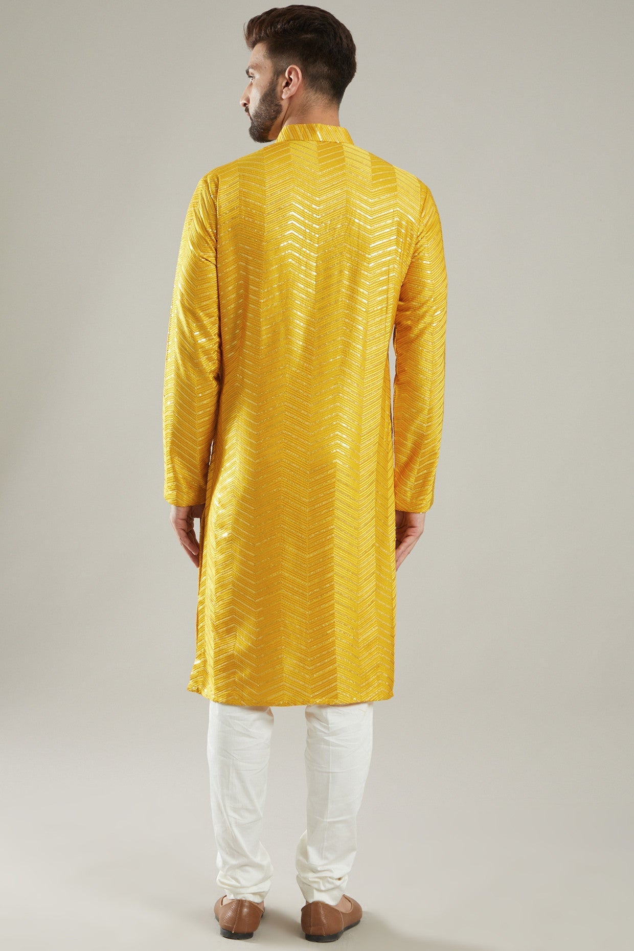 Mustard Silk Kurta - kasbahmen