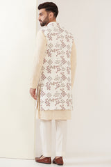 White embroidred long jacket - kasbahmen