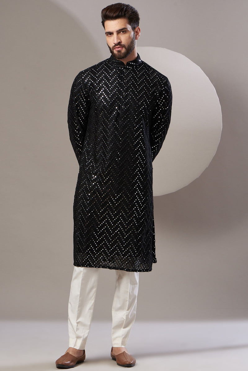 Formal mirror work kurta