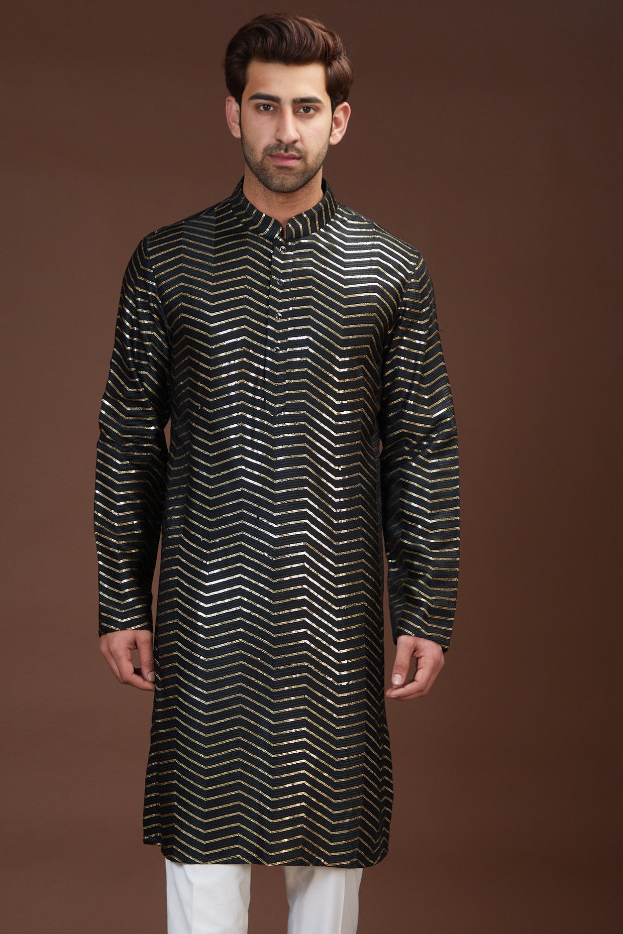 Black chikankari kurta - kasbahmen