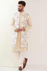 White embroidred long jacket - kasbahmen