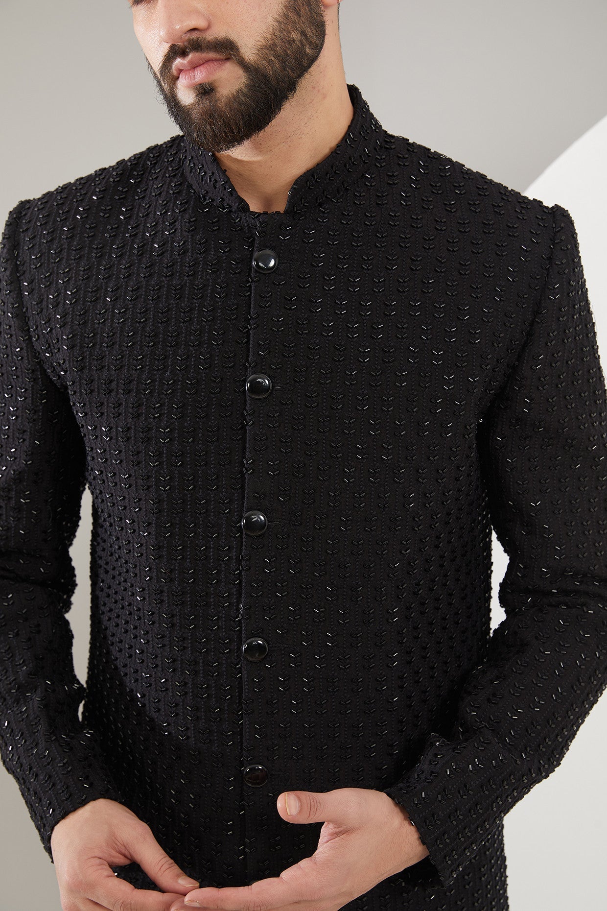 Black Cut-dana Sherwani - kasbahmen