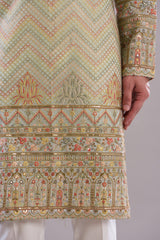 Blueish- beige royal embrodried kurta - kasbahmen