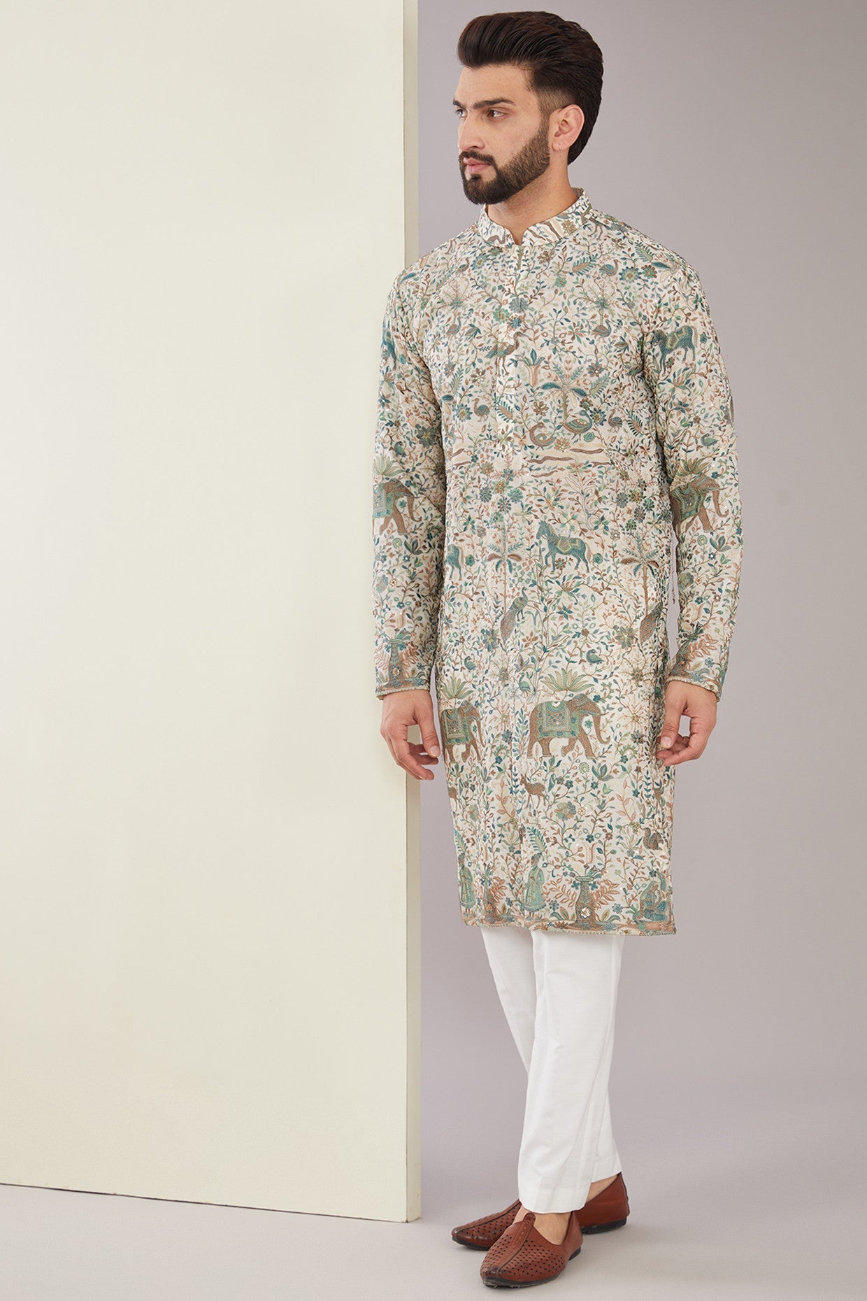 Off-white Kalamkari Embroidered Kurta - kasbahmen